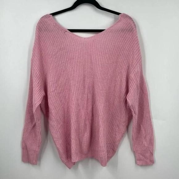 Inner Circle Women's Nordstrom Front Twist V Neck Long Sleeve‎ Sweater SZ XL NWT - Picture 2 of 10